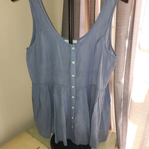 American Eagle Outfitters Light Blue Button-Front Tank Top NWOT